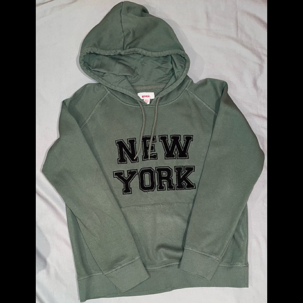 Green hooded sweatshirt New York size M like new